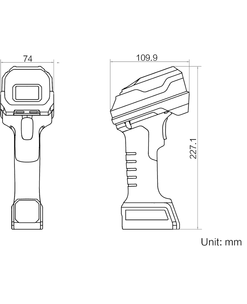 MV-IDH9000B/13DP/04RP/LS dimensions (mm)