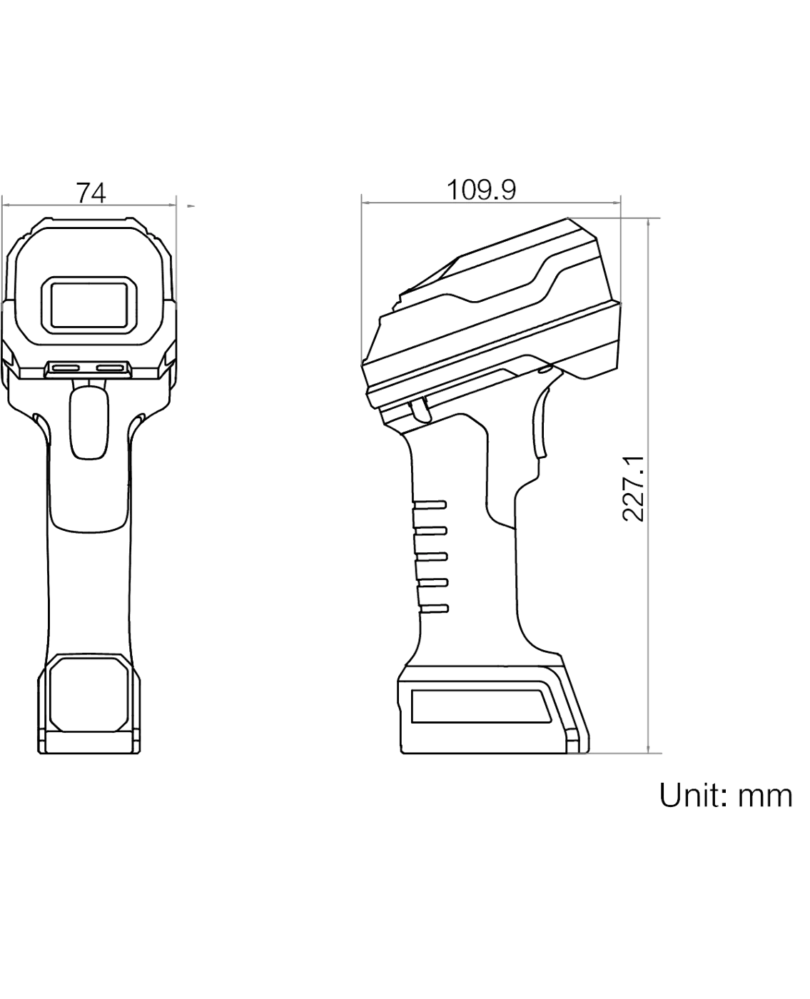 MV-IDH9000B/13HHD/16RP dimensions (mm)