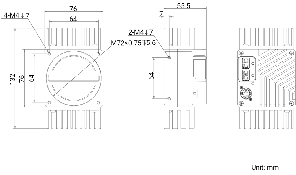 MV-CL083-B0F2C dimensions (mm)