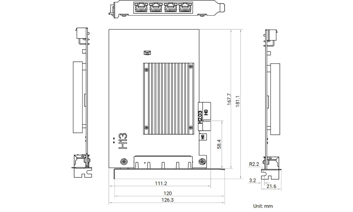 MV-GE4004 dimensions (mm)