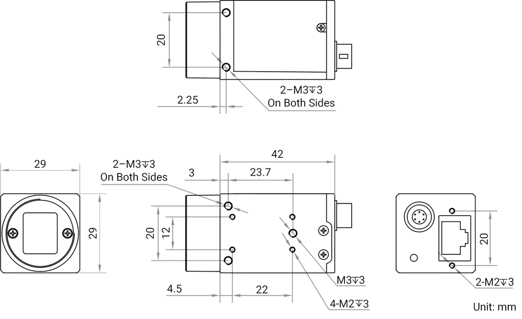MV-CS016-11GM dimensions (mm)