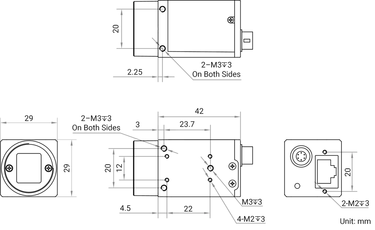 MV-CS016-11GM dimensions (mm)