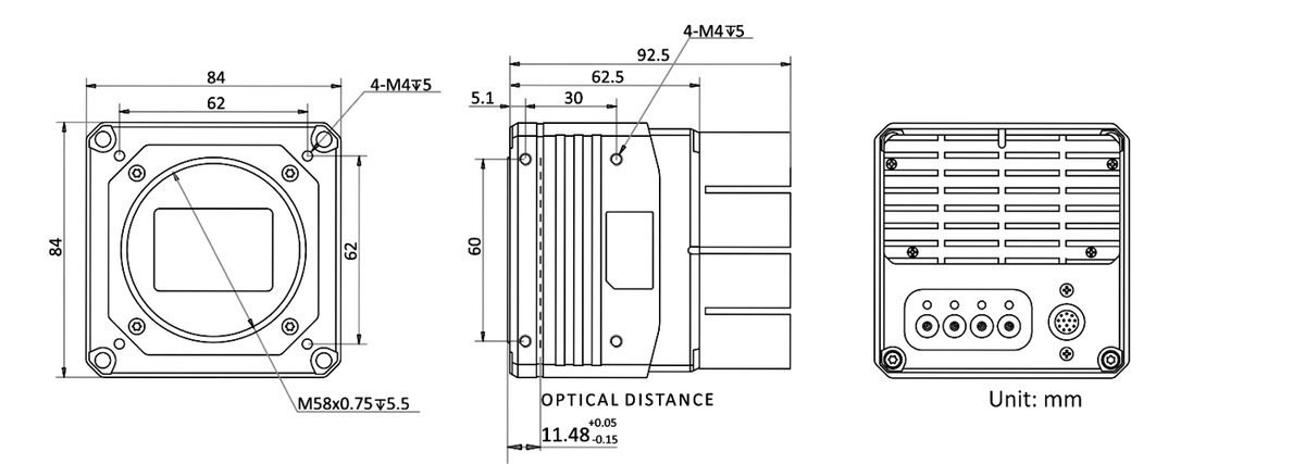 MV-CH650-90YM-M58S-NN dimensions (mm)