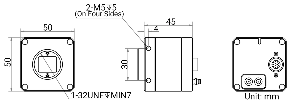 MV-CH250-90XM-C-NN dimensions (mm)