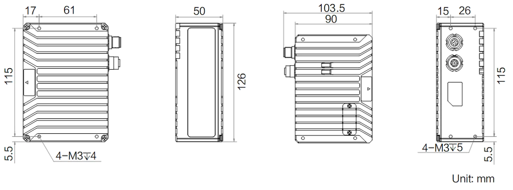 MV-3DWXQ1-SX6-2 dimensions (mm)