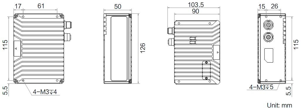 MV-3DWXQ1-SX6-2 dimensions (mm)