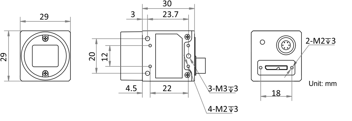 MV-CA050-12UM dimensions (mm)