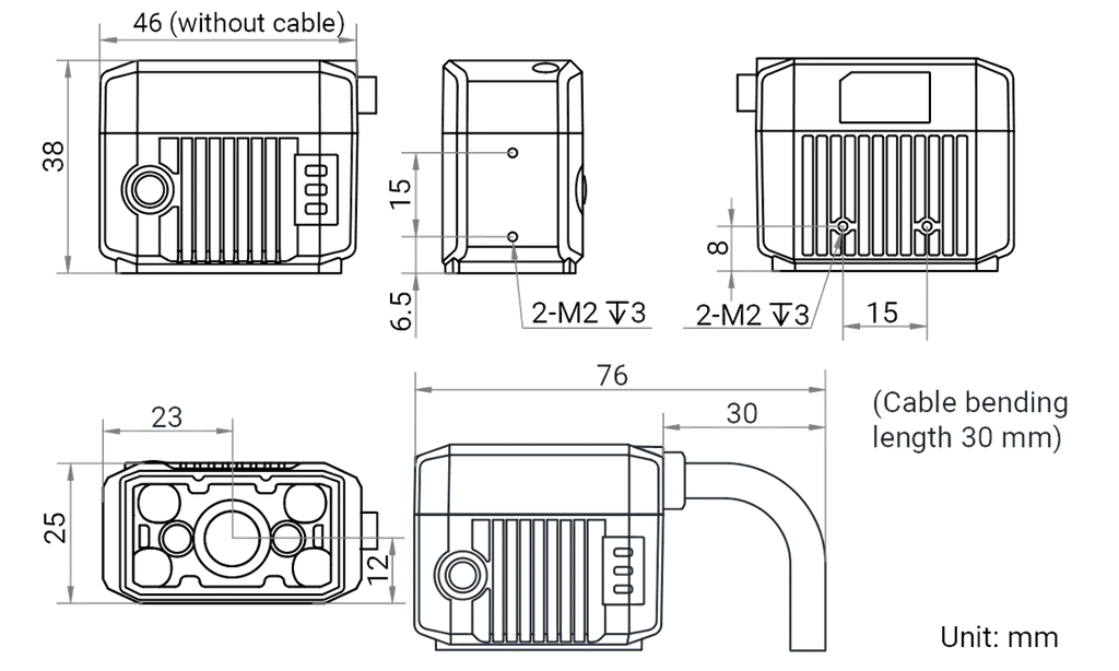 MV-ID2016M-06S-BBN-U dimensions (mm)