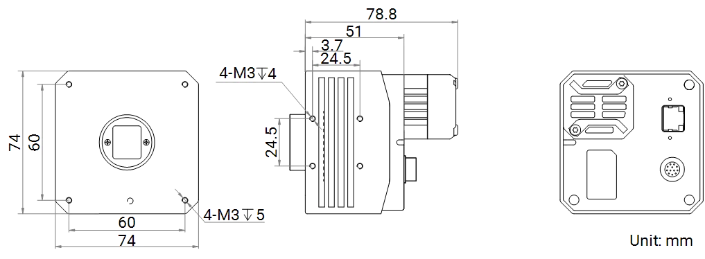 MV-CH250-90TM-C-NF dimensions (mm)