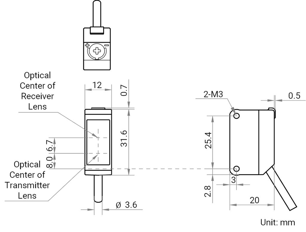 MV-PE5801-P dimensions (mm)