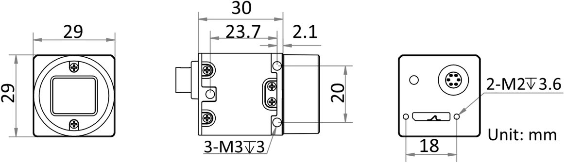 MV-CU013-A0UM dimensions (mm)