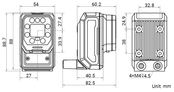 MV-ID5050XM-16M-RBN dimensions (mm)