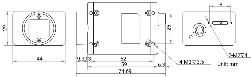MV-CH100-60UM dimensions (mm)