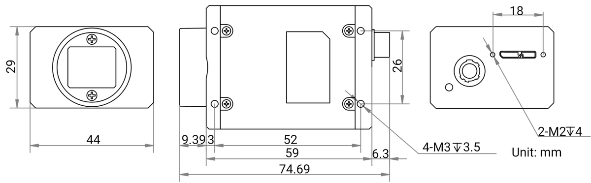 MV-CH100-60UM dimensions (mm)
