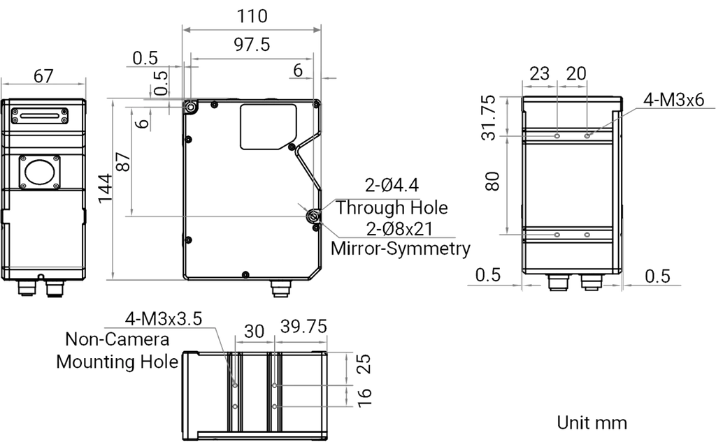 MV-DP4060-01P dimensions (mm)