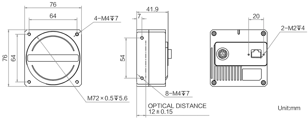 MV-CL084-B1NM dimensions (mm)