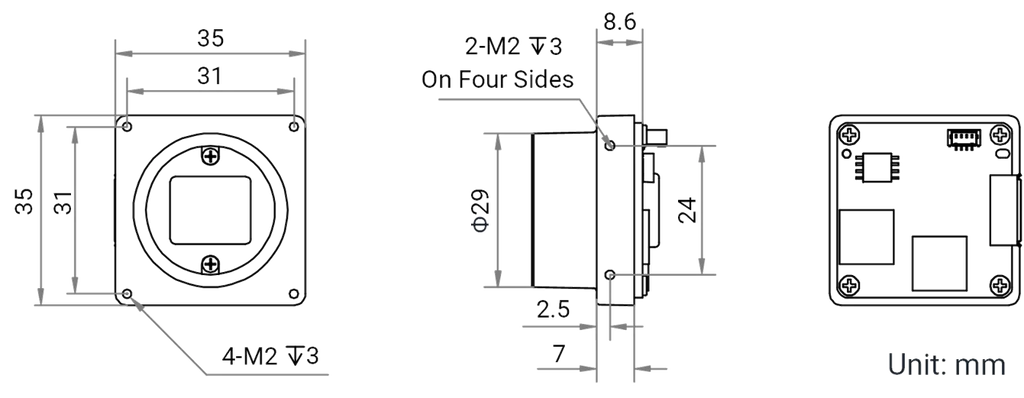 MV-CB120-10UM-C V4 dimensions (mm)