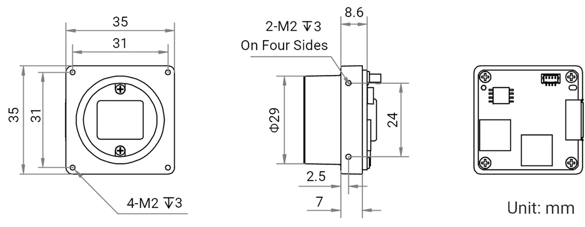 MV-CB120-10UC-C V4 dimensions (mm)