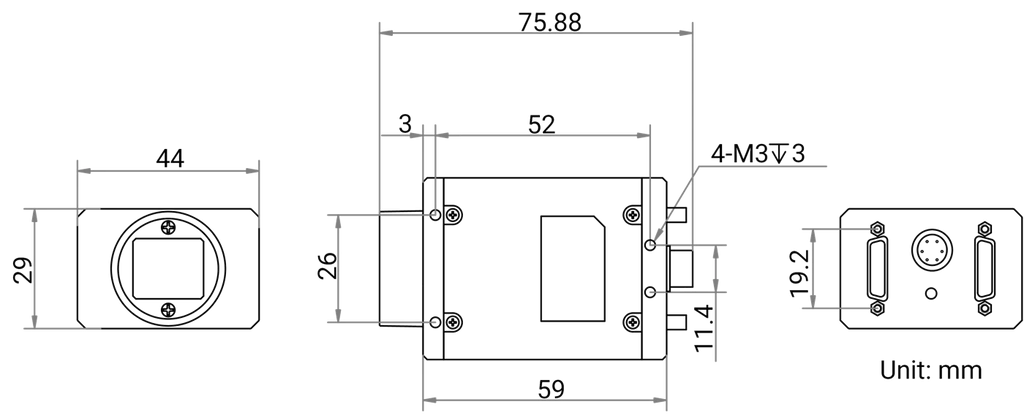 MV-CH040-A0CM dimensions (mm)