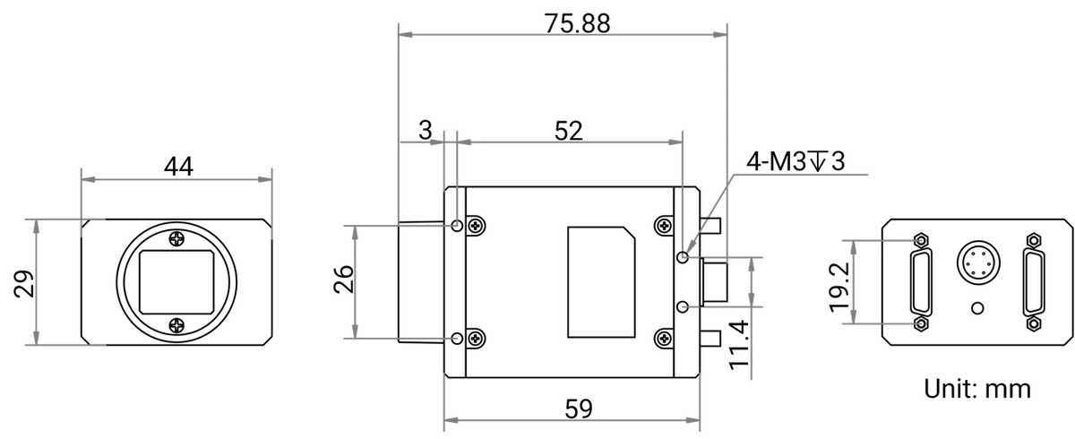 MV-CH040-A0CM dimensions (mm)