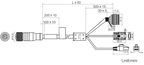 MV-IDA-PE-M12A17pF-openRJ45DB9-ST-5m dimensions (mm)