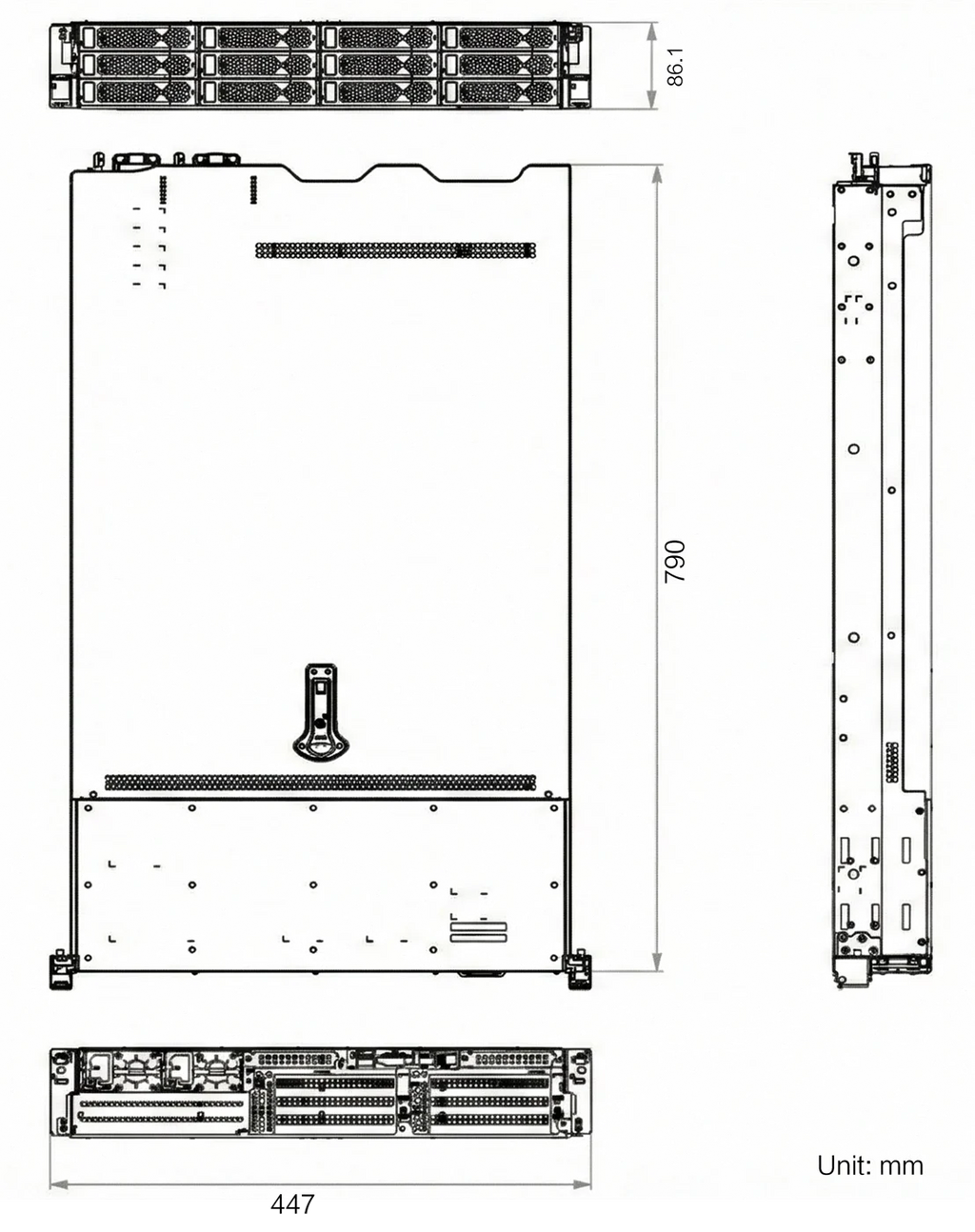 MV-TS1004-256GR-960G16TR10 dimensions (mm)