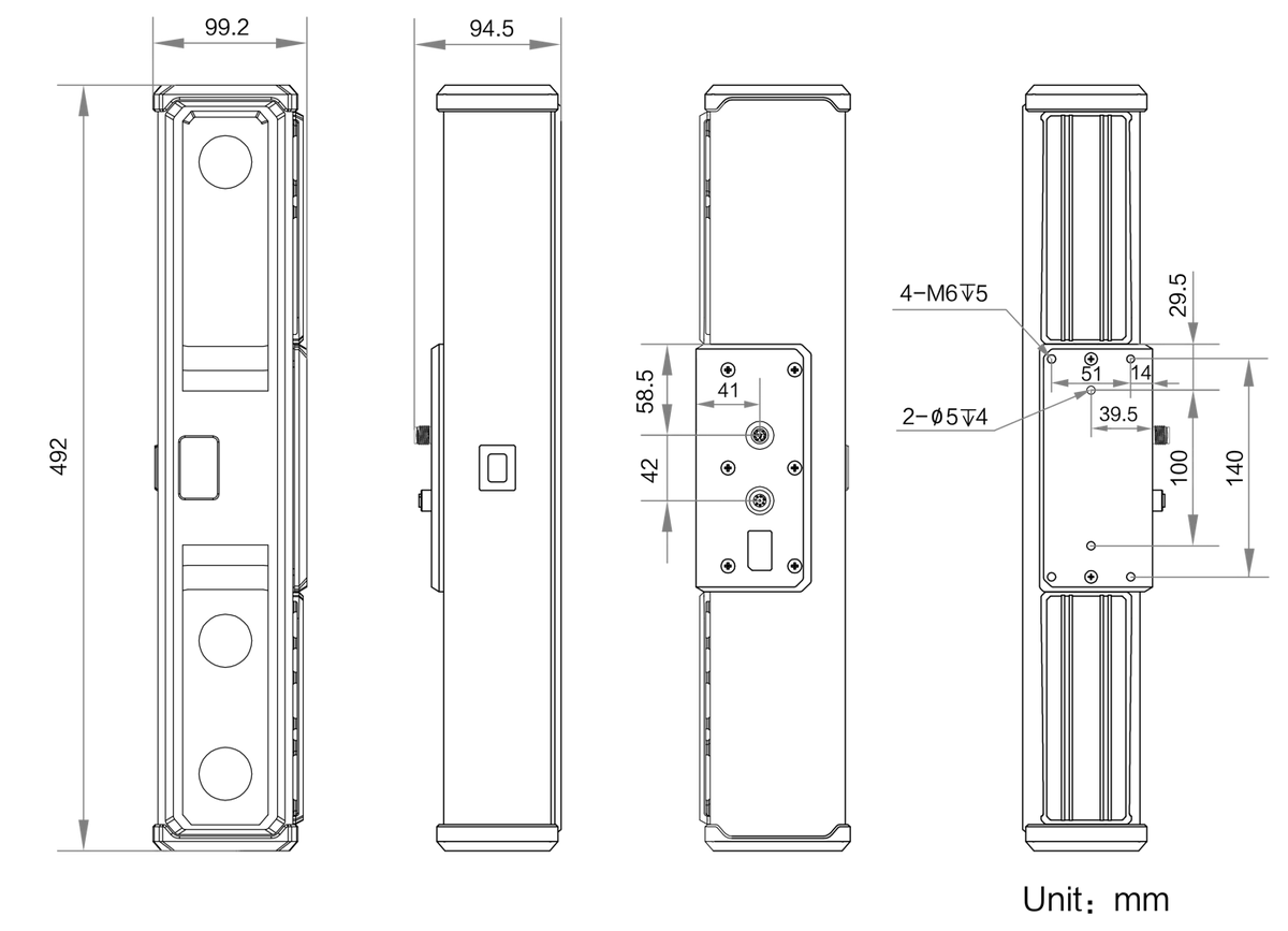 MV-DLS600P dimensions (mm)