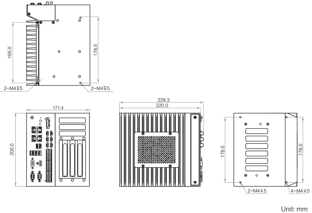 MV-VC4912-256G16-2TH dimensions (mm)
