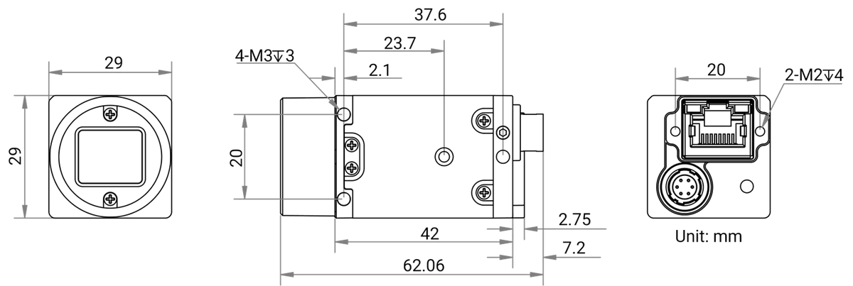 MV-CU013-80GM dimensions (mm)