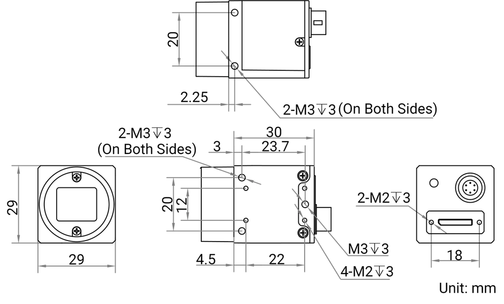 MV-CS023-10UM dimensions (mm)