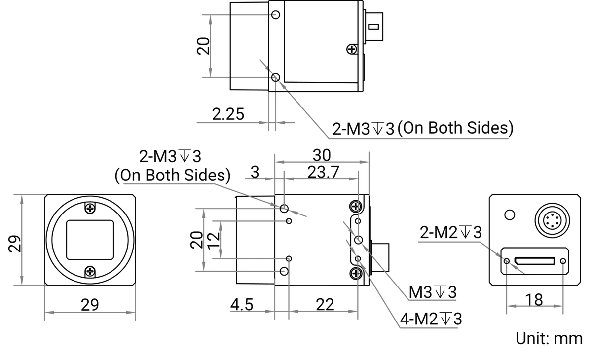 MV-CS023-10UM dimensions (mm)