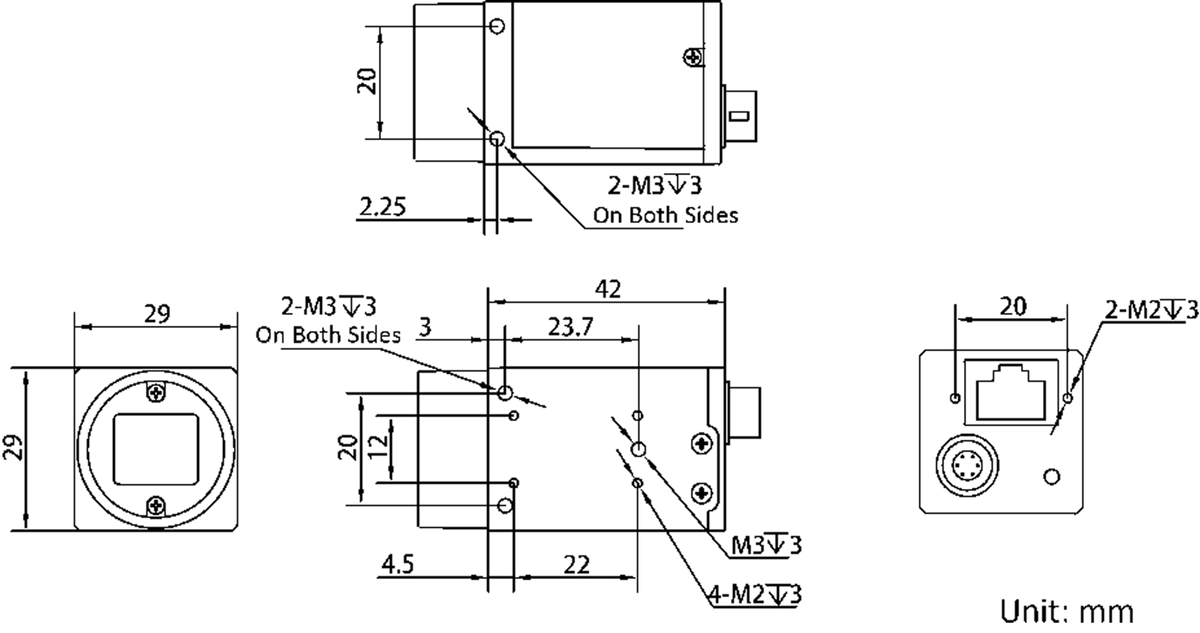 MV-CS060-10GM dimensions (mm)