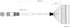 MV-IDA-P-M12A17pF-Open-ST-0.5m dimensions (mm)