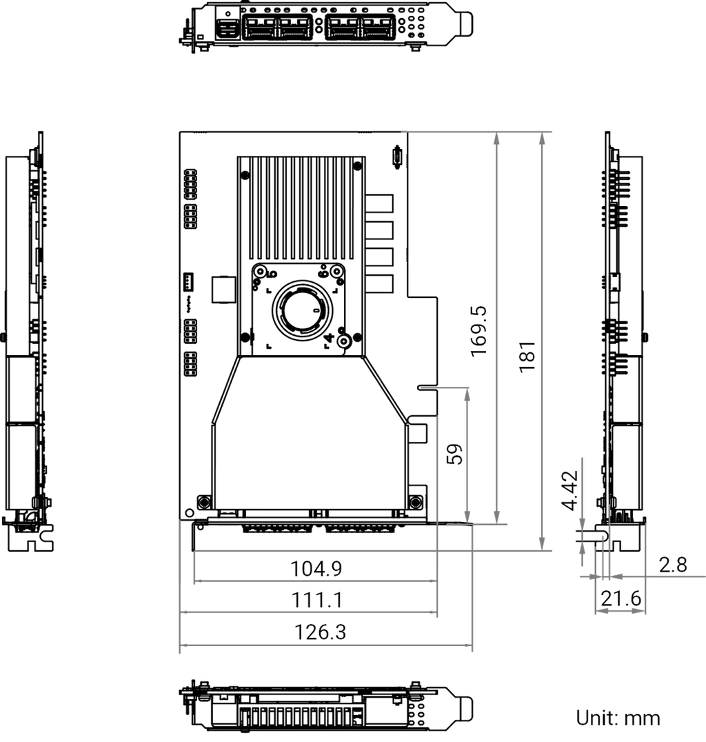 MV-GS1104F dimensions (mm)