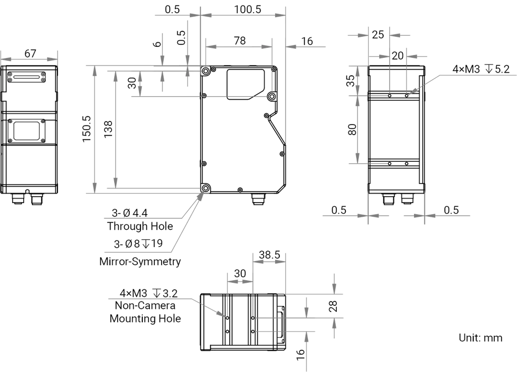 MV-DP4090-01P dimensions (mm)