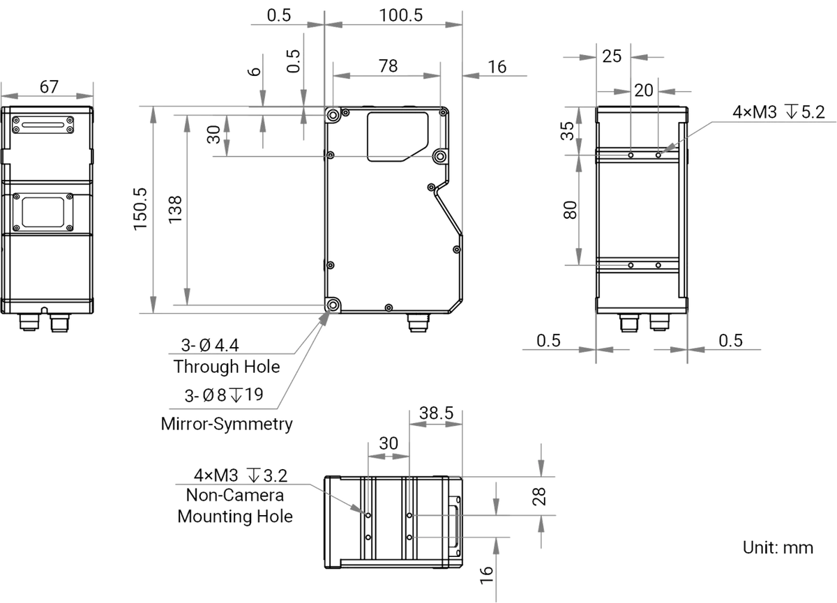 MV-DP4090-01P dimensions (mm)