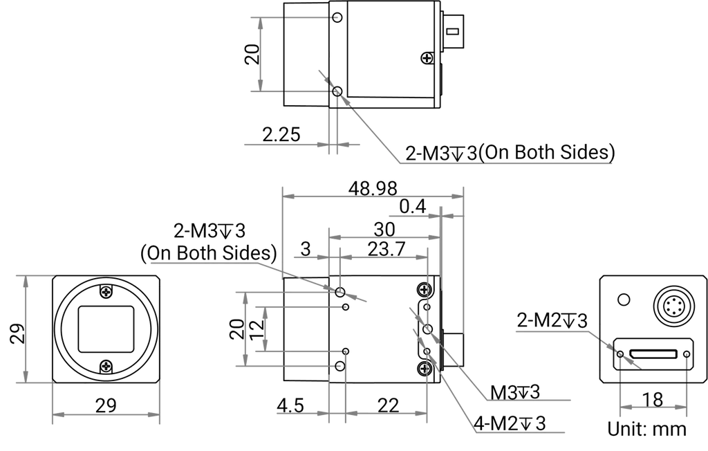 MV-CH050-10UM dimensions (mm)