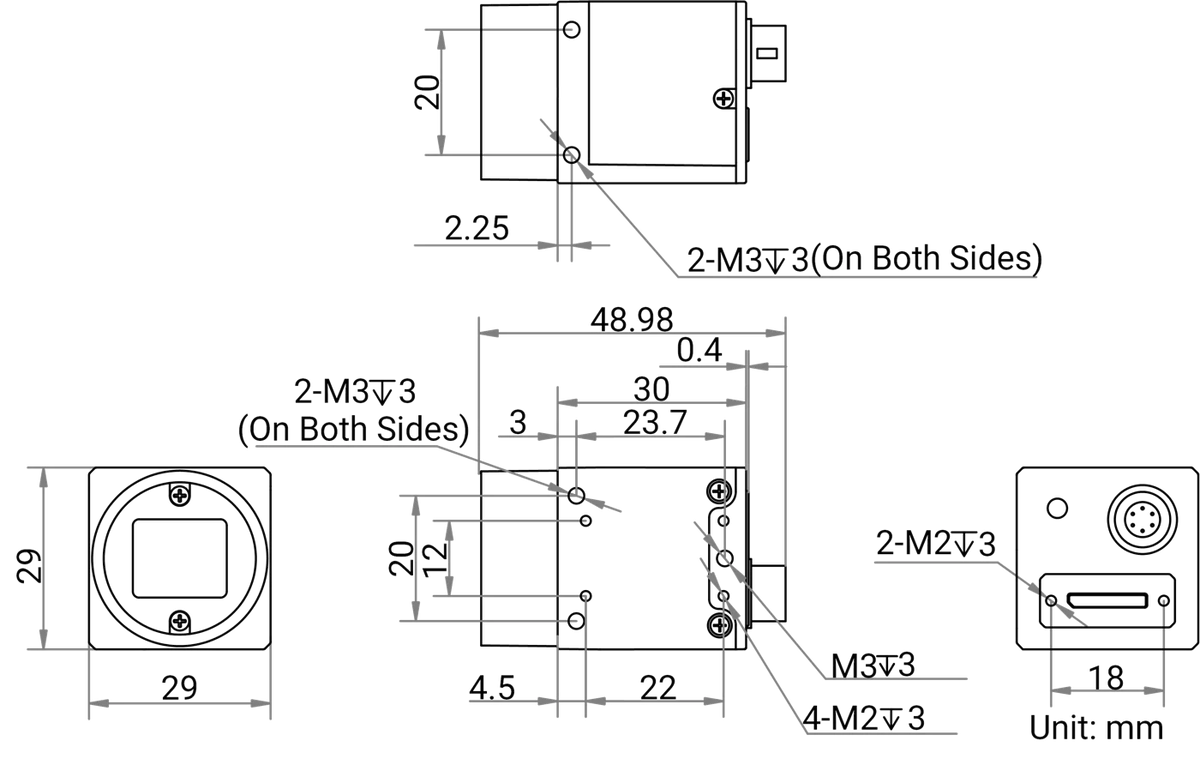MV-CH050-10UM dimensions (mm)
