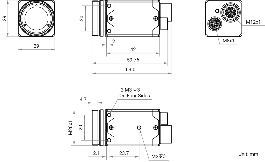 MV-CT1MG0032/G/NN/NN dimensions (mm)