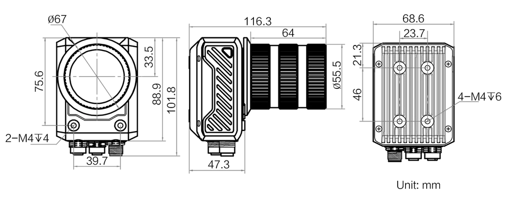 MV-HD6-C500M-NNN dimensions (mm)