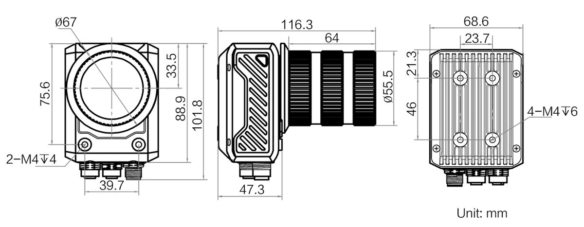 MV-HD6-C500M-NNN dimensions (mm)