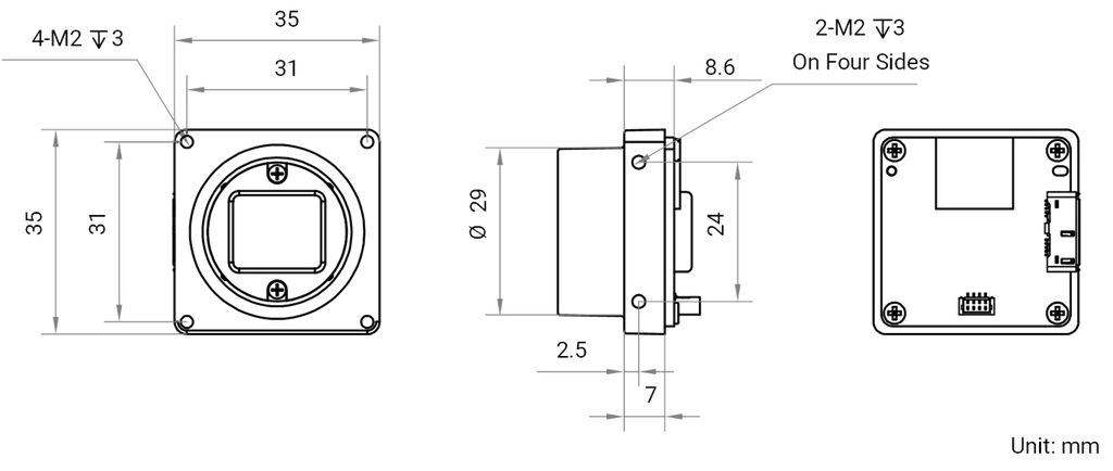 MV-CB020-60UM-C dimensions (mm)