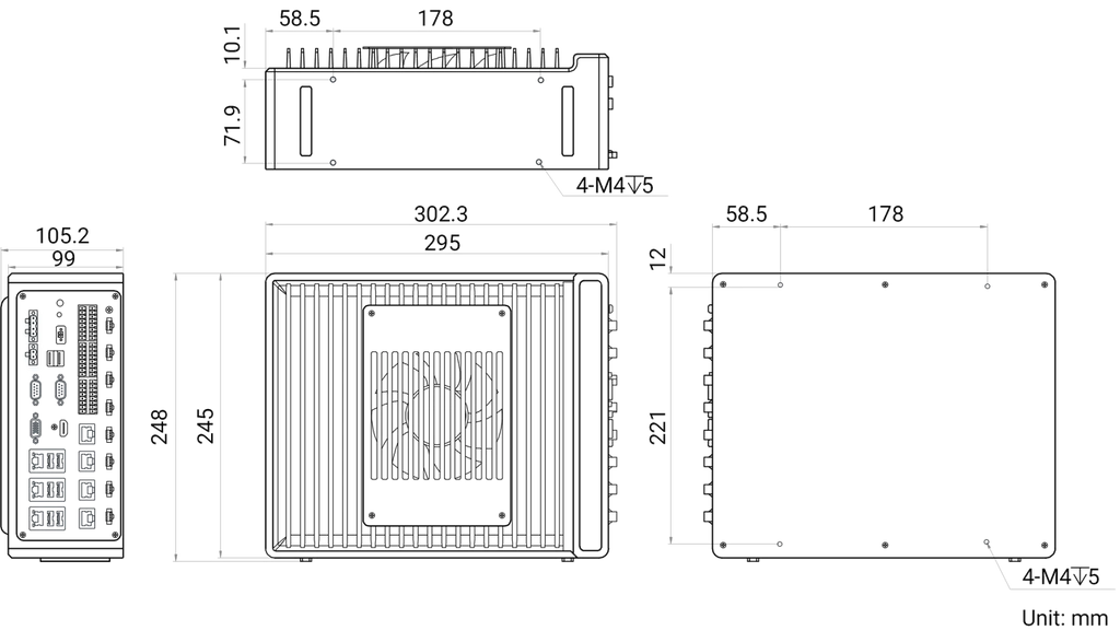 MV-VC5314-256G70-NN dimensions (mm)