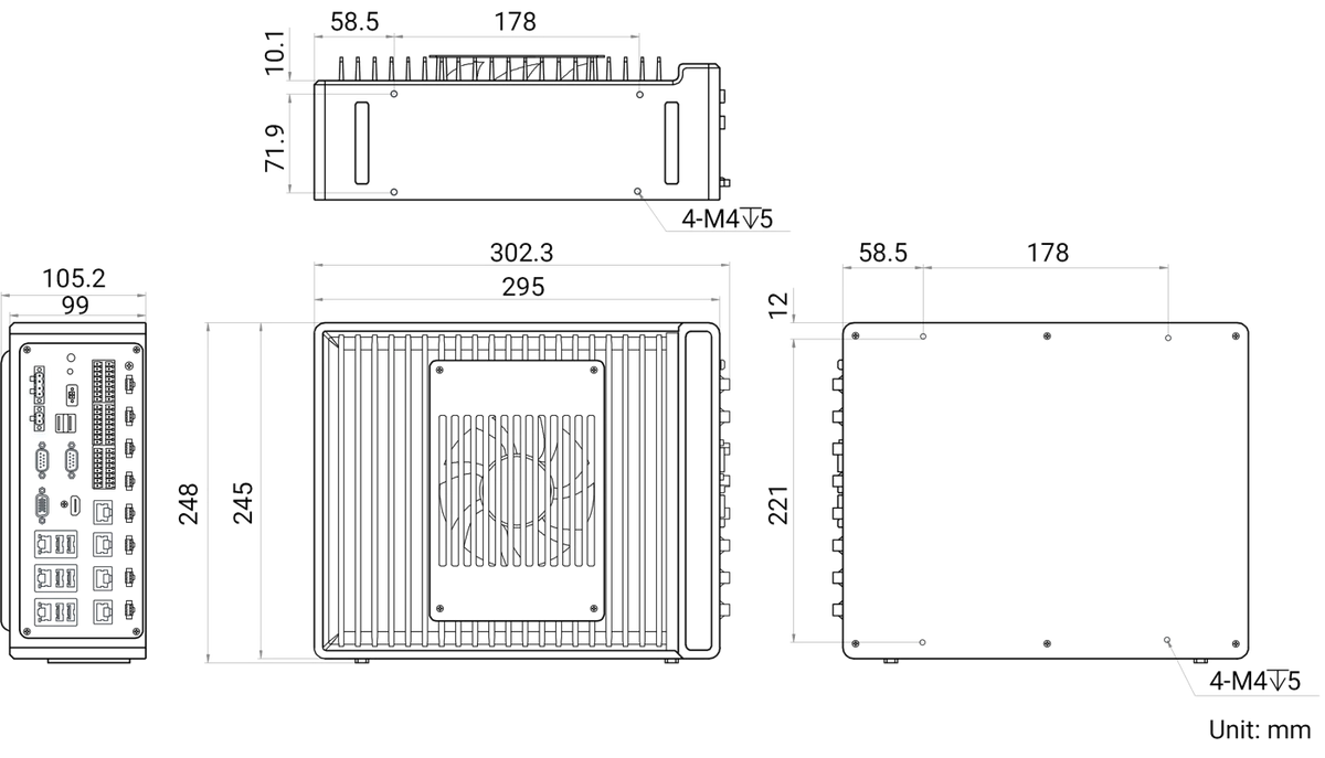 MV-VC5715-256G70-2T dimensions (mm)