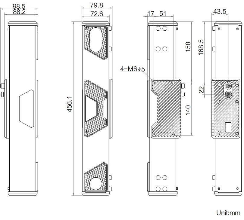 MV-3DWXQ1-SX6-6 dimensions (mm)