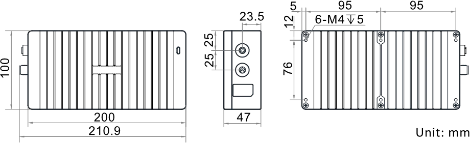 MV-DB500S-S dimensions (mm)