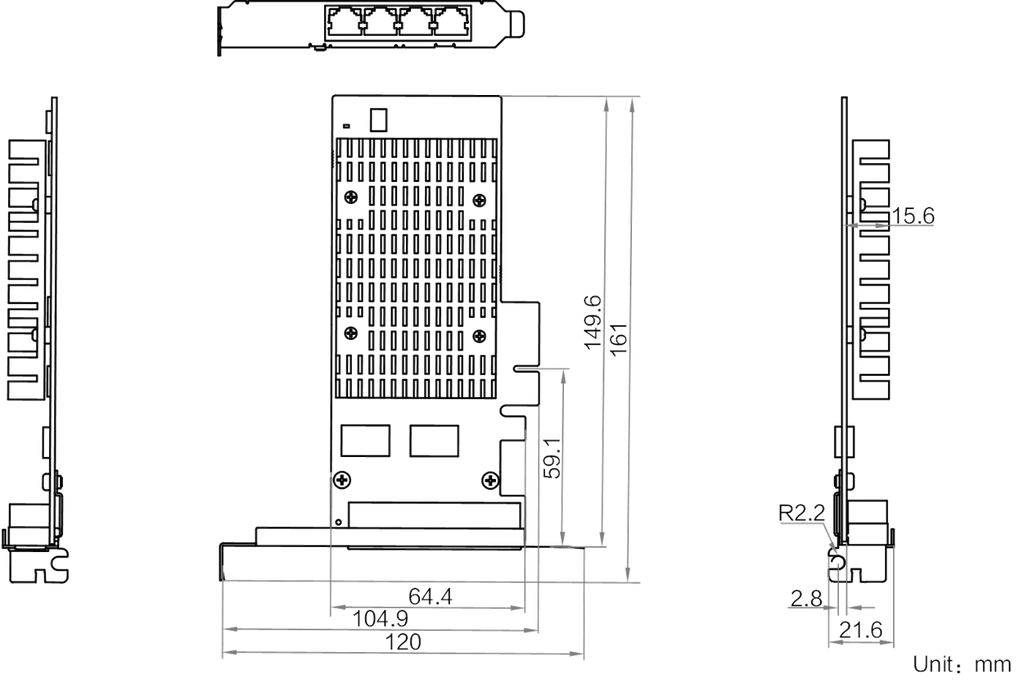 MV-GE2004 dimensions (mm)