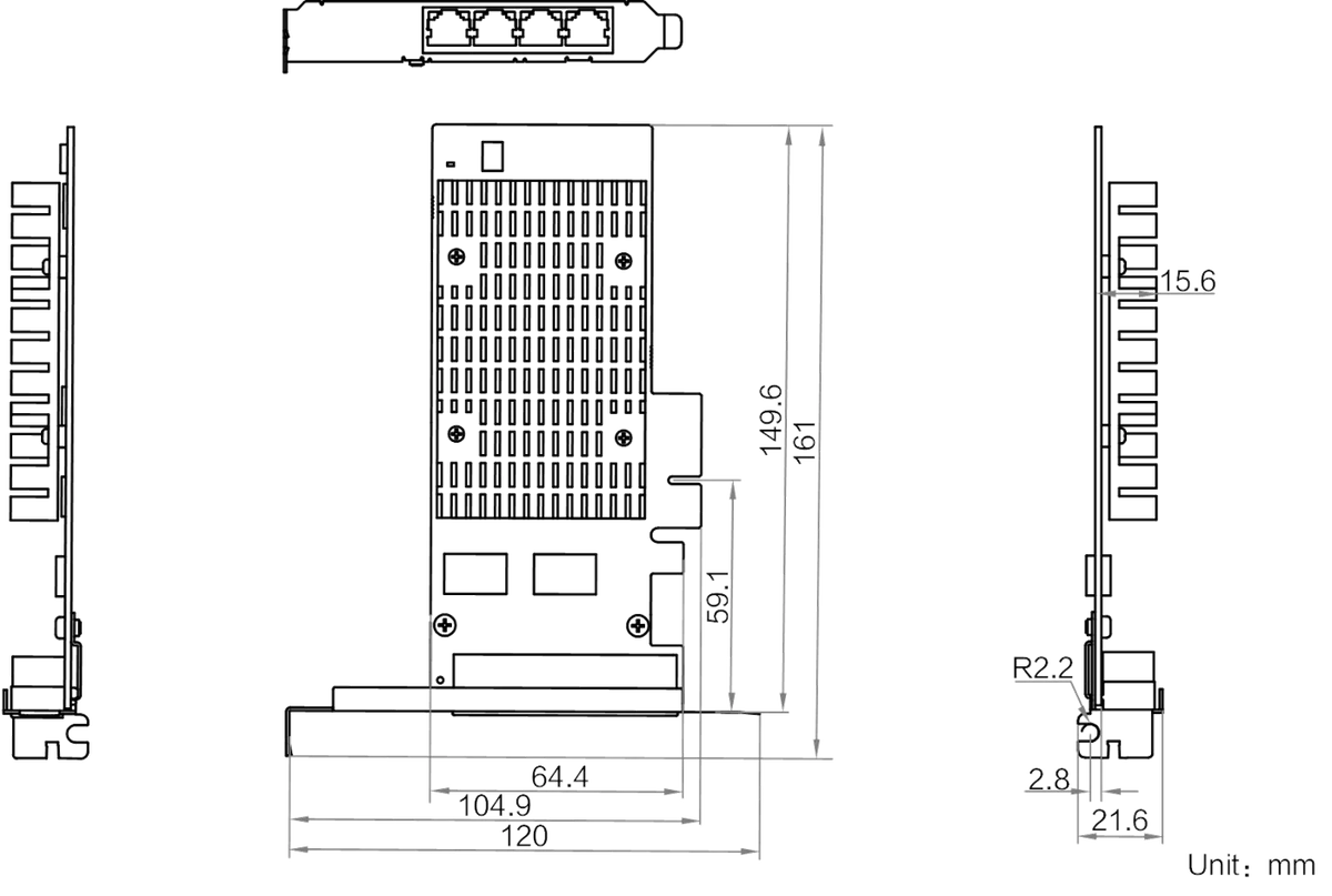 MV-GE2004 dimensions (mm)