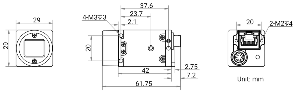 MV-CU020-80GM dimensions (mm)