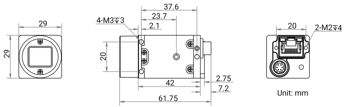 MV-CU020-80GM dimensions (mm)